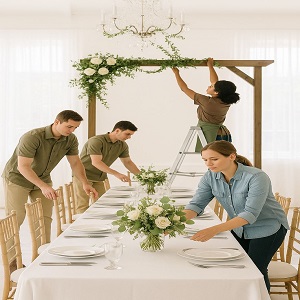 A professional rider on a horse